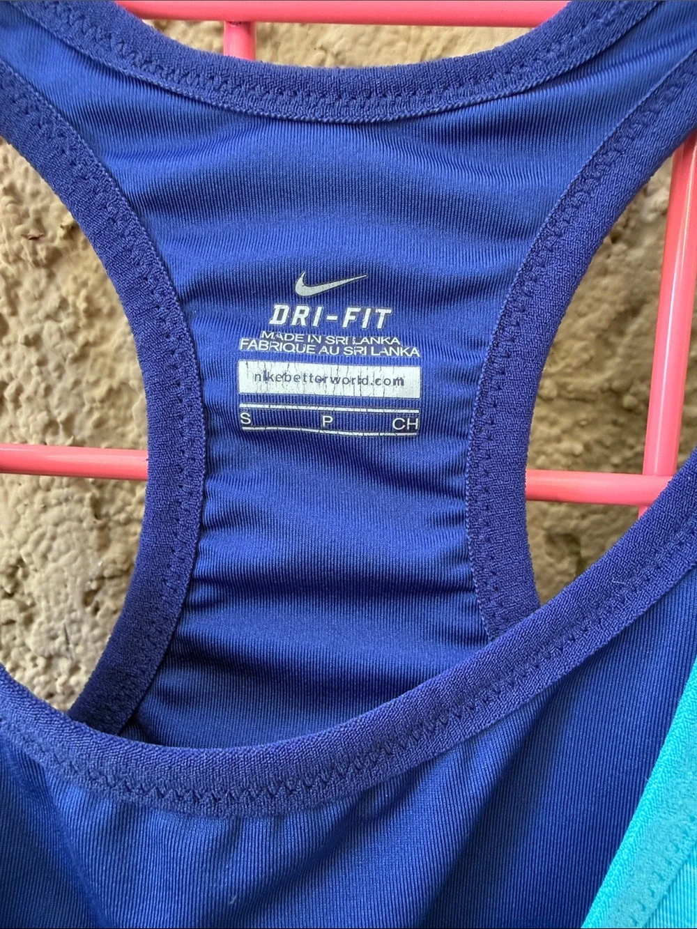 Nike Turquoise Layered Racerback Tank with Navy Built-In Bra